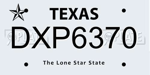 DXP6370 Texas License Plate