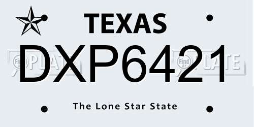 DXP6421 Texas License Plate