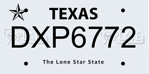 DXP6772 Texas License Plate