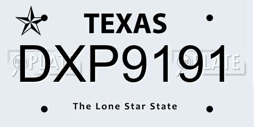 DXP9191 Texas License Plate