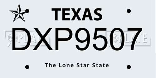 DXP9507 Texas License Plate