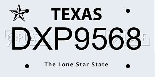 DXP9568 Texas License Plate