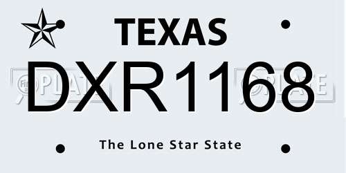 DXR1168 Texas License Plate