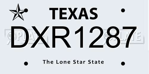 DXR1287 Texas License Plate