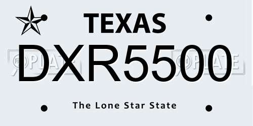 DXR5500 Texas License Plate