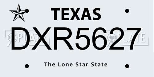 DXR5627 Texas License Plate
