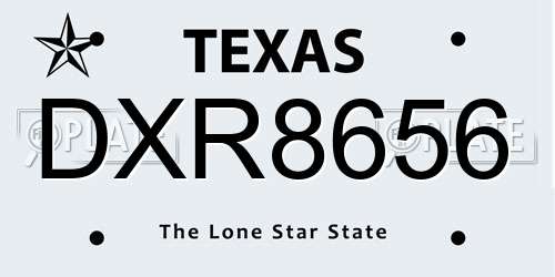 DXR8656 Texas License Plate