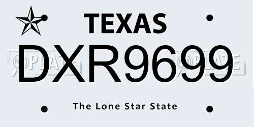 DXR9699 Texas License Plate