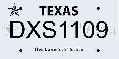 DXS1109 Texas License Plate