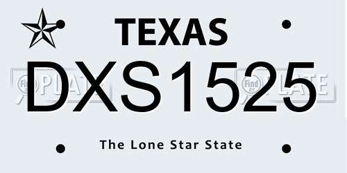 DXS1525 Texas License Plate