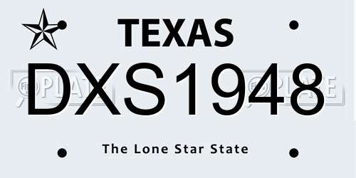 DXS1948 Texas License Plate