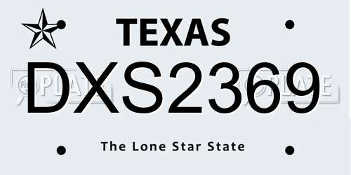 DXS2369 Texas License Plate