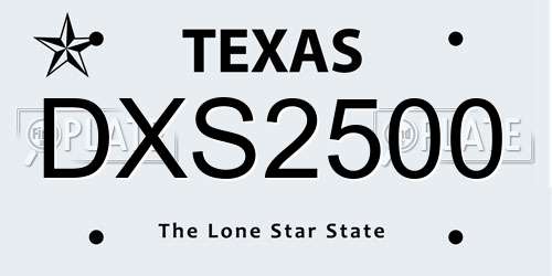 DXS2500 Texas License Plate