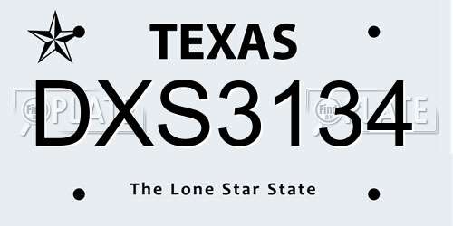 DXS3134 Texas License Plate