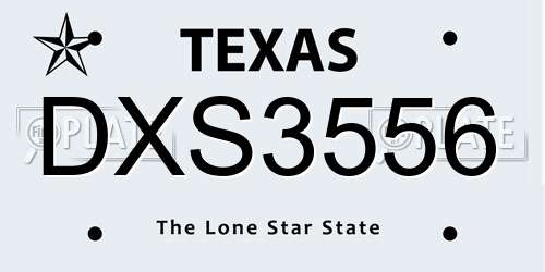 DXS3556 Texas License Plate