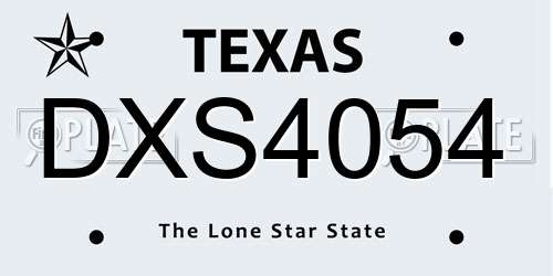 DXS4054 Texas License Plate