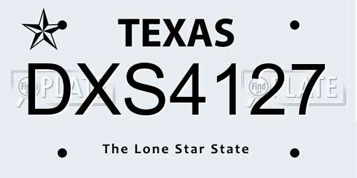DXS4127 Texas License Plate