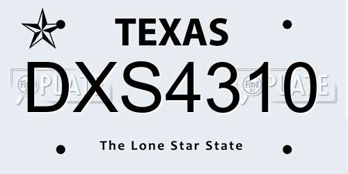 DXS4310 Texas License Plate