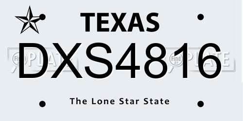 DXS4816 Texas License Plate