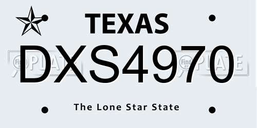DXS4970 Texas License Plate