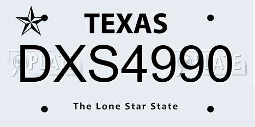 DXS4990 Texas License Plate