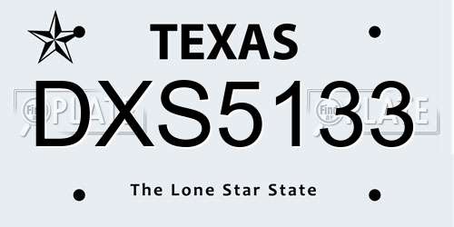 DXS5133 Texas License Plate