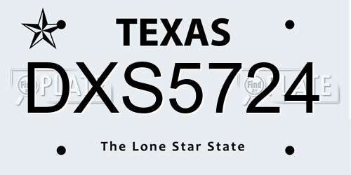 DXS5724 Texas License Plate