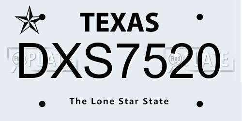 DXS7520 Texas License Plate
