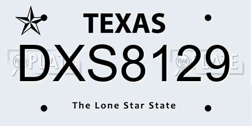 DXS8129 Texas License Plate