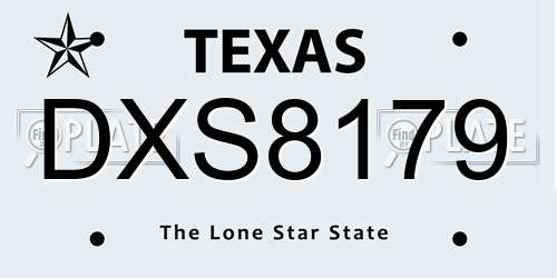 DXS8179 Texas License Plate