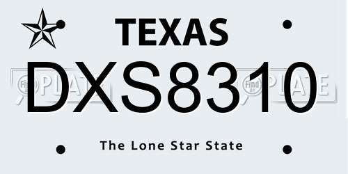 DXS8310 Texas License Plate