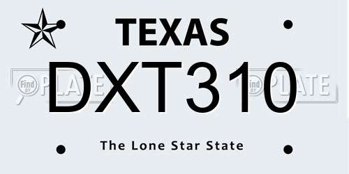 DXT310 Texas License Plate