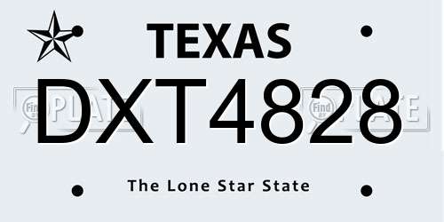 DXT4828 Texas License Plate