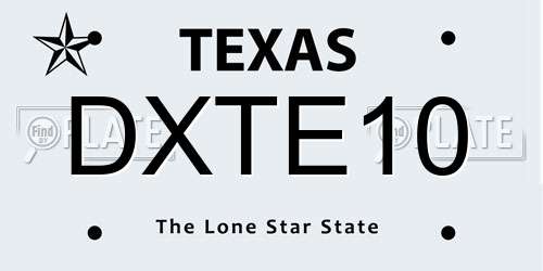 DXTE10 Texas License Plate