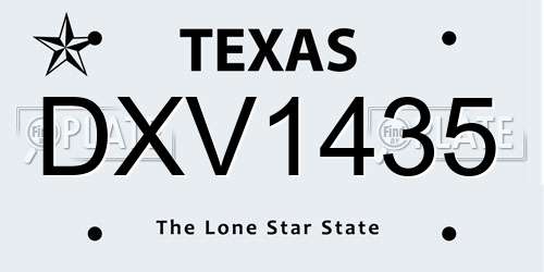 DXV1435 Texas License Plate