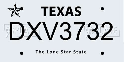 DXV3732 Texas License Plate