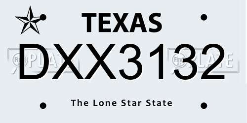 DXX3132 Texas License Plate