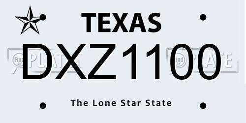 DXZ1100 Texas License Plate
