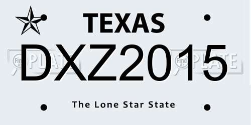 DXZ2015 Texas License Plate