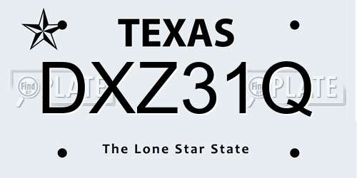 DXZ31Q Texas License Plate