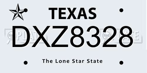 DXZ8328 Texas License Plate