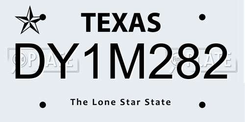 DY1M282 Texas License Plate