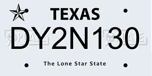 DY2N130 Texas License Plate