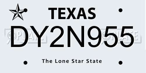 DY2N955 Texas License Plate