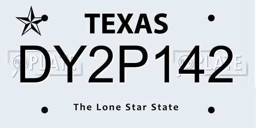 DY2P142 Texas License Plate