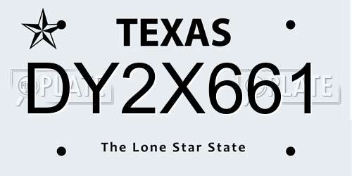 DY2X661 Texas License Plate