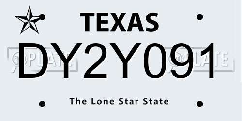 DY2Y091 Texas License Plate
