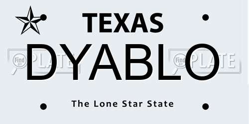 DYABLO Texas License Plate