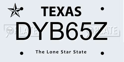 DYB65Z Texas License Plate