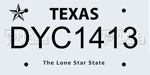 DYC1413 Texas License Plate